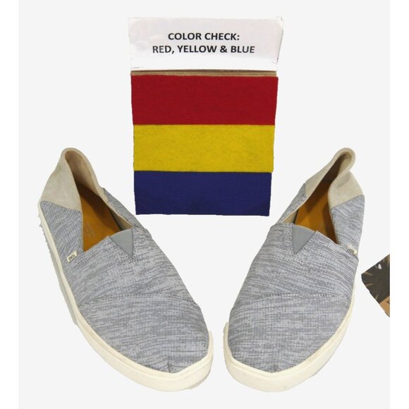 TOMS The Venice Collection gray & tan loafers slip on shoes Men's size 12 NEW - Picture 2 of 10